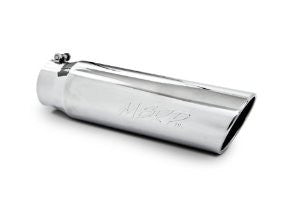 MBRP T5124 T304 Stainless Steel 4" Inlet 18" Length 5" Outer Diameter Angled Rolled End Exhaust Tip