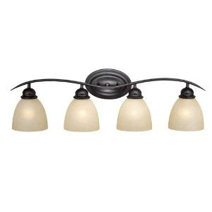 Vaxcel USA ALVLD004OBB Avalon 4 Light Bathroom Vanity Lighting Fixture in Bronze, Glass