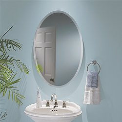 NuTone S368244OVX Oval Medicine Cabinet with 1" Beveled Mirror with Three Adjustable Glass Shelves,