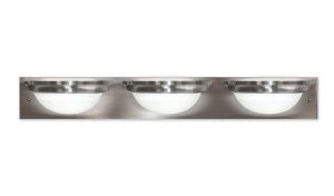 Good Earth Lighting G1133-BN-I Taverna Three Light Bathbar with Alasbaster Glass Diffusers, Brushed Nickel