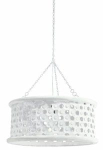 Arteriors 86719 Jarrod Small Washed Carved Wood/Mirror Pendant