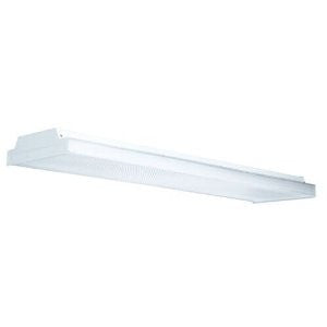 Lighting by AFX WTA432R8 Full Size 4-32 Watt Surface Mount Wrap Light, White Steel Housing with Clear Prismatic Diffuser