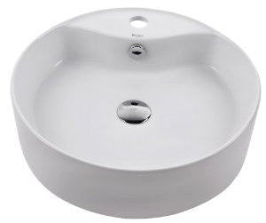 KRAUS KCV-142 Round Ceramic Sink, White