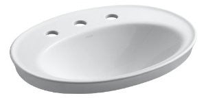 KOHLER K-2075-8-0 Serif Self-Rimming Lavatory, White