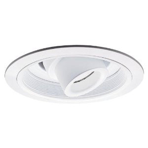 Halo Recessed 1412W 6-Inch Low Voltage Adjustable Spot with Transformer Trim and Baffle, White