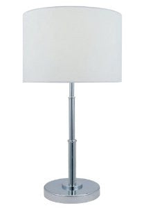 Lite Source LS-21650C Table Lamp, Chrome with White Fabric Shade