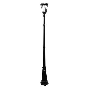 Gama Sonic Victorian 93-Inch Lamp Post with 1 Solar-Charged LED Lantern, Black Finish #GS-94S