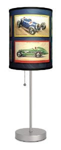 Transportation - Vintage Race Cars Sport Silver Lamp