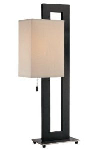 Lite Source LS-2836 Benito Table Lamp, Black with White Fabric Shade