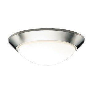 Kichler Lighting 8882NI 2-Light Flush Mount Ceiling Light, Brushed Nickel with Satin-Etched Cased Opal Glass