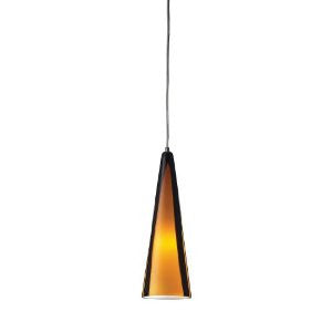 Elk Lighting 545-1SAH Desert Winds 1-Light Pendant with Sahara Glass Shade, 5 by 17-Inch, Satin Nickel Finish