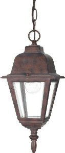 Nuvo 60/488 Old Hanging Lantern with Clear Glass, Old Bronze