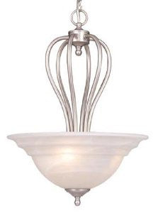 Vaxcel USA PD65316BN Babylon 3 Light Foyer Pendant Lighting Fixture in Brushed Nickel, Glass