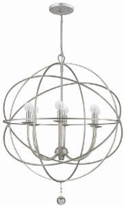 Crystorama 9226-OS Solaris Collection 6 Light Chandelier, Olde Silver Finish