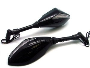 Universal Black Motorcycle Street Bike Led Turn Signal Side Mirrors for Bmw, Triumph, Honda, Yamaha, Suzuki, Kawasaki, Ducati