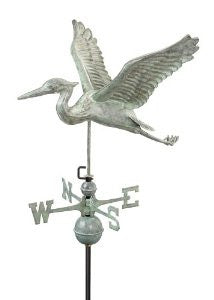 Good Directions Blue Heron Weathervane - Blue Verde