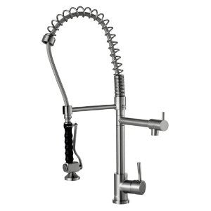 VIGO VG02007ST PullDown Spray Kitchen Faucet, Steel