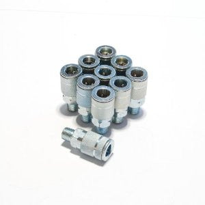 Primefit TC1414MS6-B10-P 1/4-Inch 6-Ball Steel Male Automotive Coupler Contractor Pack, 10-Piece