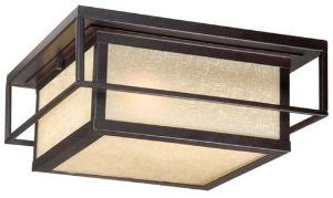 Vaxcel RBOFU120EB 2 Light Robie Flush Outdoor Close to Ceiling Light, Espresso Bronze