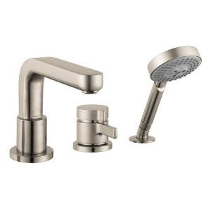 Hansgrohe 04126820 Metris S 3-Hole Thermostatic Tub Filler Trim, Brushed Nickel