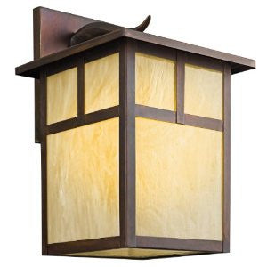 Kichler Lighting 9150CVFL Alameda 1-Light Fluorescent Outdoor Wall Mount, Canyon View with Honey Opalescent Glass, 17-1/2-Inch