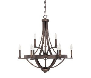 Capital Lighting 4209TB-000 Chastain 9-Light Chandelier, Tobacco Finish
