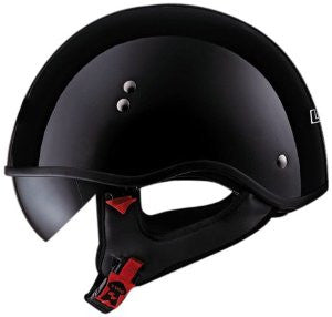 LS2 Helmets HH566 "A" Half Helmet with Colors Graphic and Sun Visor (Gloss Black, X-Large)