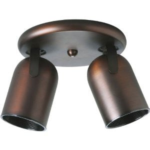 Progress Lighting P6149-174 2-Light Round Back Directional Metal Cylinder Style Light, Urban Bronze