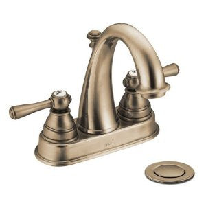Moen 6121AZ Kingsley Two-Handle High Arc Bathroom Faucet, Antique Bronze