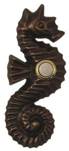 Solid Brass Seahorse Doorbell - Oil Rubbed Bronze