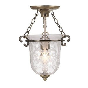 Crystorama Lighting 5760-AB Camden Bell Jar Semi Flush Ceiling