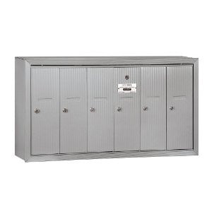 Salsbury Industries 3506ASU Surface Mounted Vertical Mailbox with 6 Doors and USPS Access, Aluminum