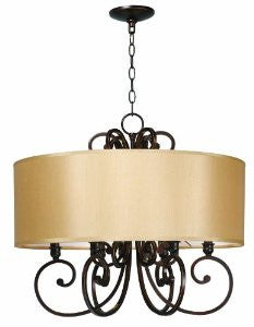 World Imports 3526-29 Rue Maison Collection 6-Light Chandelier, Euro Bronze