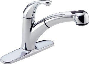 Delta 467-DST Palo Single Handle Pull-Out Kitchen Faucet, Chrome