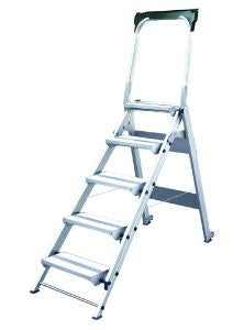 Xtend & Climb WT5 Professional Series Folding Step Stool with Handrail, 5-Step