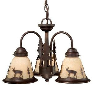Vaxcel LK55416BBZC 3 Light Bryce Fan Kit Chandelier, Burnished Bronze