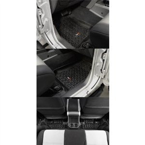Rugged Ridge 12987.02 Black Front and Rear Floor Liner Kit