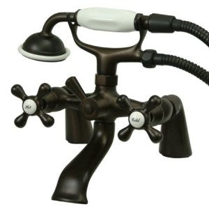 Kingston Brass KS267ORB Victoria 6-Inch Deck Mount Tub and Shower Faucet, Oil Rubbed Bronze