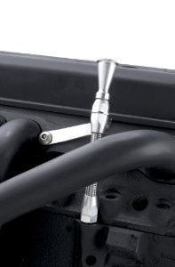 Lokar ED-5002-12 8" Single Bend Lever Cable Operated Shifter with Black Mushroom Shaped Knob for Ford AOD Transmission
