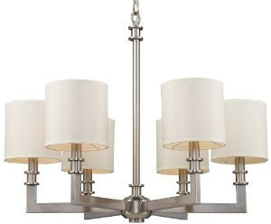 Trump Home Seven Springs 6-Light Chandelier in Satin Nickel with Mini Shades