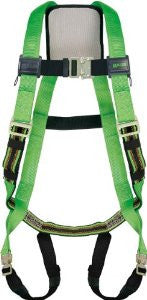 Miller by Honeywell P950QC-74/UGN DuraFlex Python Full-Body Ultra Harnesses with Tubular Webbing, 6-Inch Coolmax Backpad, Universal, Green
