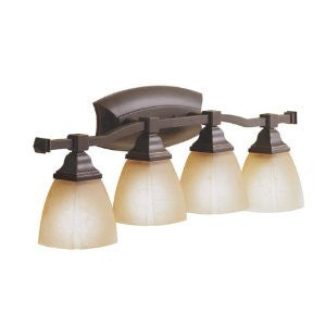 Kichler Lighting Kichler 6409OZ Sections 4-Light Bath Strip, Olde Bronze with Etched Sunset Glass