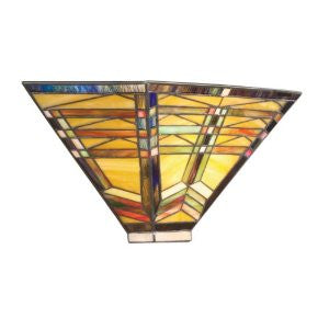 Kichler Lighting 69018 2-Light Steveston Art Glass Wall Sconce, Dore Bronze