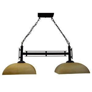 Yosemite Home Decor 95521VB Half Dome Semi-Flush Mount with Parchment Frosted Shade, 2-Light, Venetian Bronze