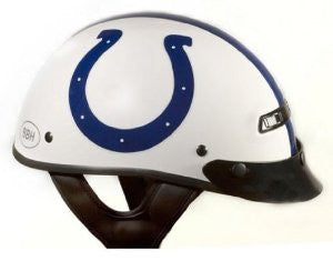Brogies Bikewear NFL Indianapolis Colts Motorcycle Half Helmet (White, XX-Large)