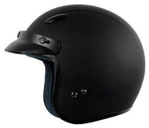 Vega X-280 Rubber Open Face Helmet (Black, Small)