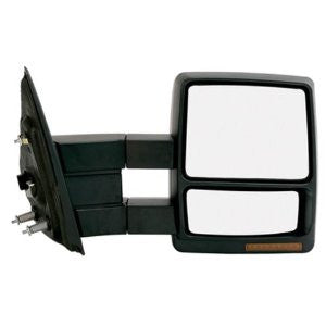 Fit System 61185F Ford F-150 Passenger Side Heated Power Extendable Towing Mirror with Turn Signal and Puddle Lamp