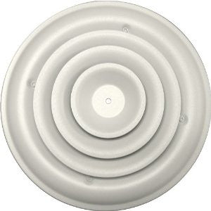 Speedi-Grille SG-RCR 08 8-Inch Round White Ceiling Air Vent Register with Fixed Cone Diffuser and Bowtie Damper