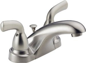 Delta Foundations B2510LF-SS Two Handle Centerset Lavatory Faucet, Stainless