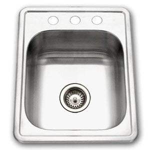 Houzer 1722-7BS-1 Hospitality 17-by-22-Inch Drop-In Stainless Steel Bar and Prep Sink